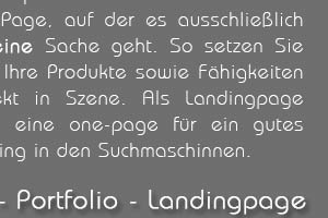 Angebot: Landing Page - One Page